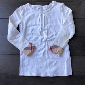 Burberry long sleeve shirt w check cuffs. Size 6yr